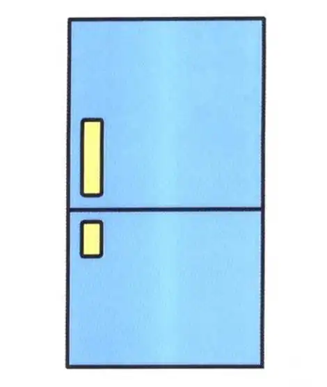 少儿带颜色的冰箱简笔画图片