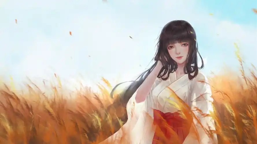 里的唯美古风美女,涂鸦墙前的时尚动漫少女等个性动漫人物桌面壁纸