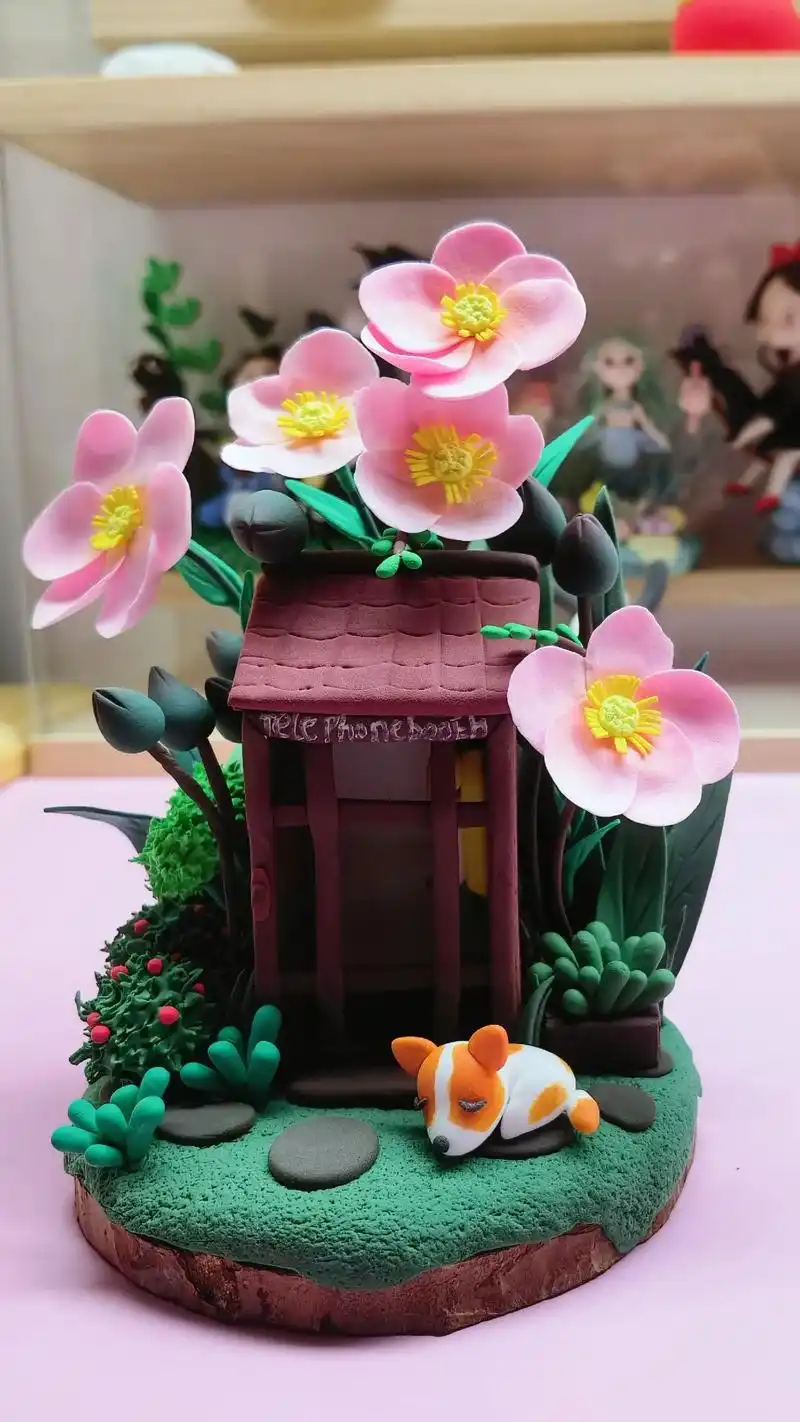 一组治愈系插画粘土小场景.#手工 #超轻 - 抖音