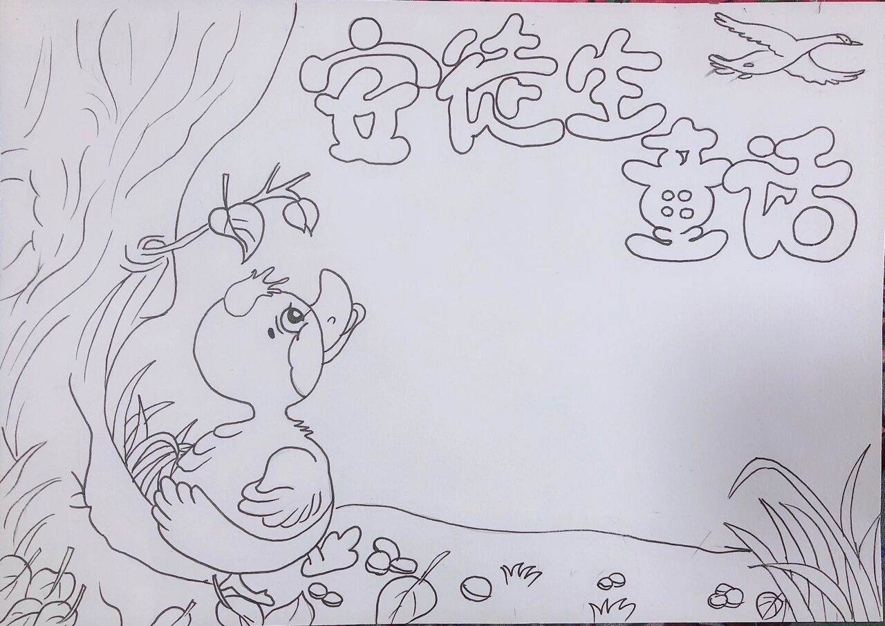 安徒生童话和稻草人的读书手抄报 安徒生童话—丑小鸭.