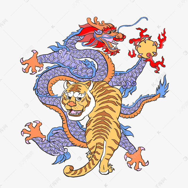 虎年新年成语生龙活虎老虎