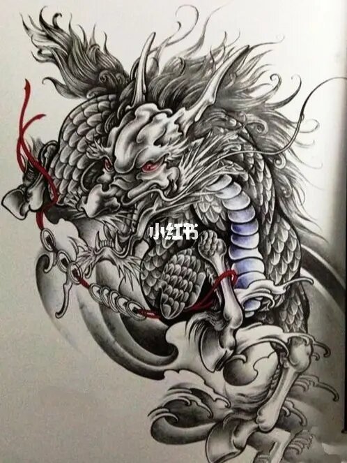 麒麟半甲手稿!天龙纹身