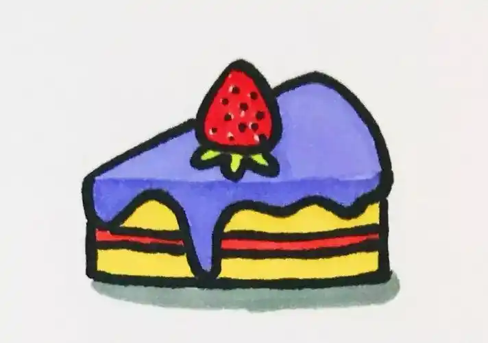 彩虹蛋糕简笔画彩虹蛋糕简笔画图片