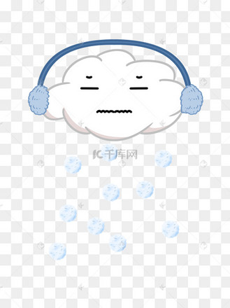 简笔画手绘可爱颜表情萌系卡通冰雹白云