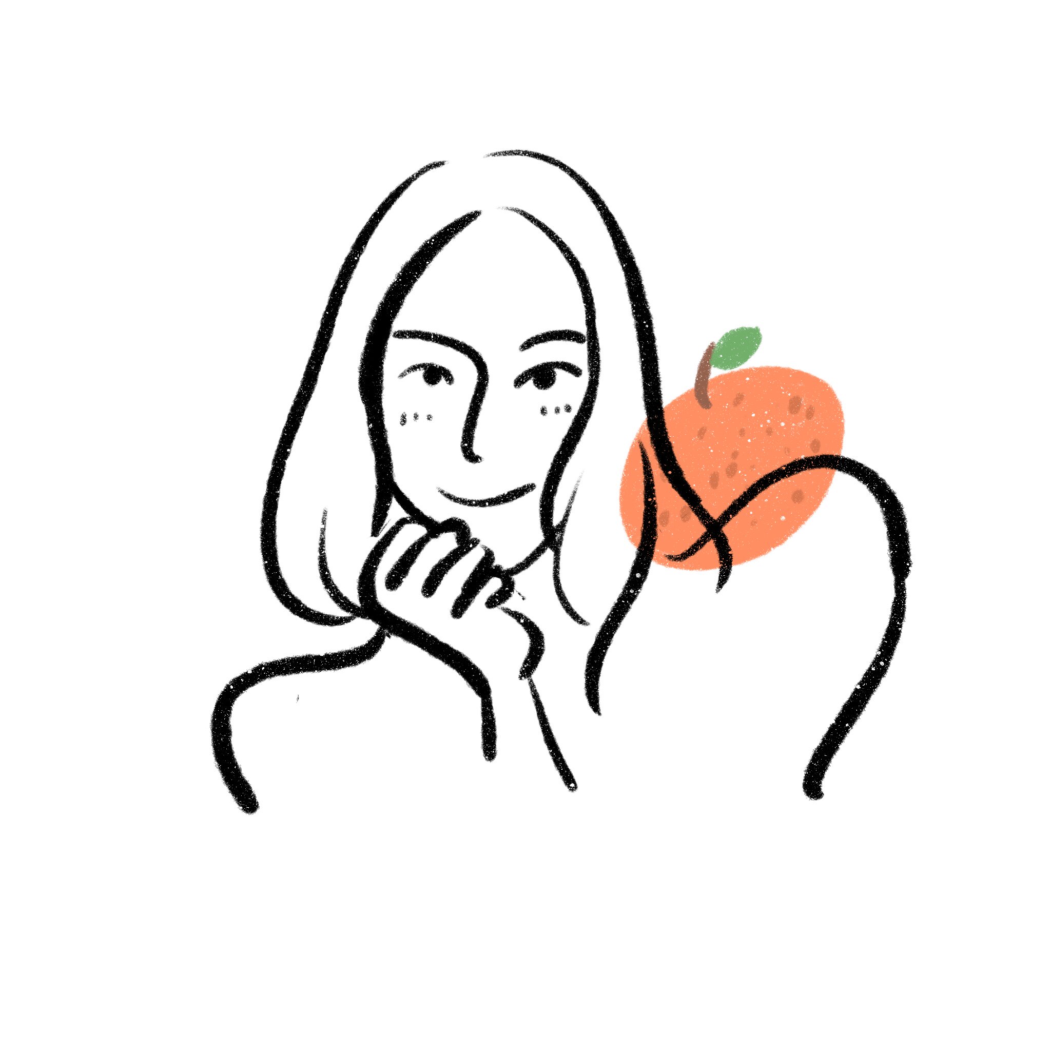 ins极简风人物线条设计简约手绘插画简笔画logo情侣头像定制diy