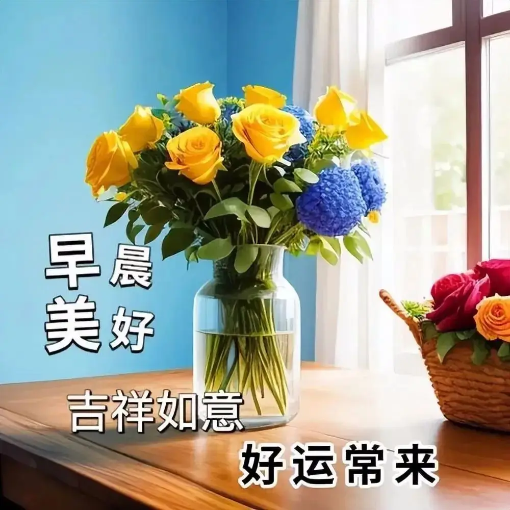 非常好看的早安问候表情美图,天天平安语,深深祝福情!