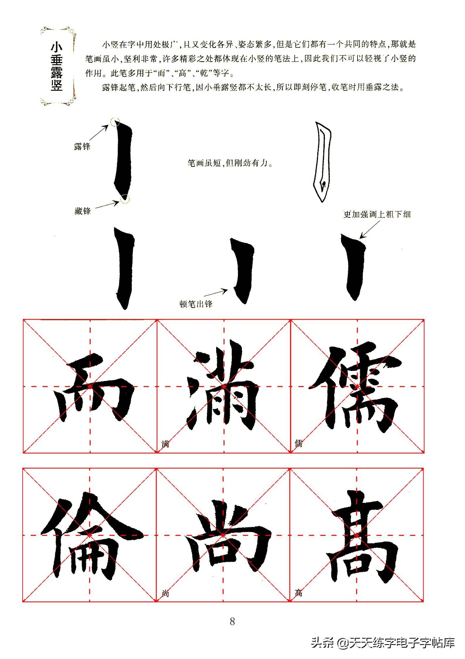 田英章毛笔楷书字帖基本笔画的书写,一边看一边练!收藏转发_举报