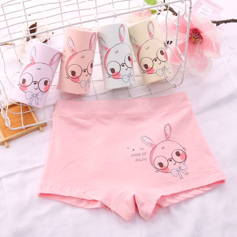 4条精品装女童儿童内裤棉平角短裤小女孩四角卡通公主宝宝小童臻依缘