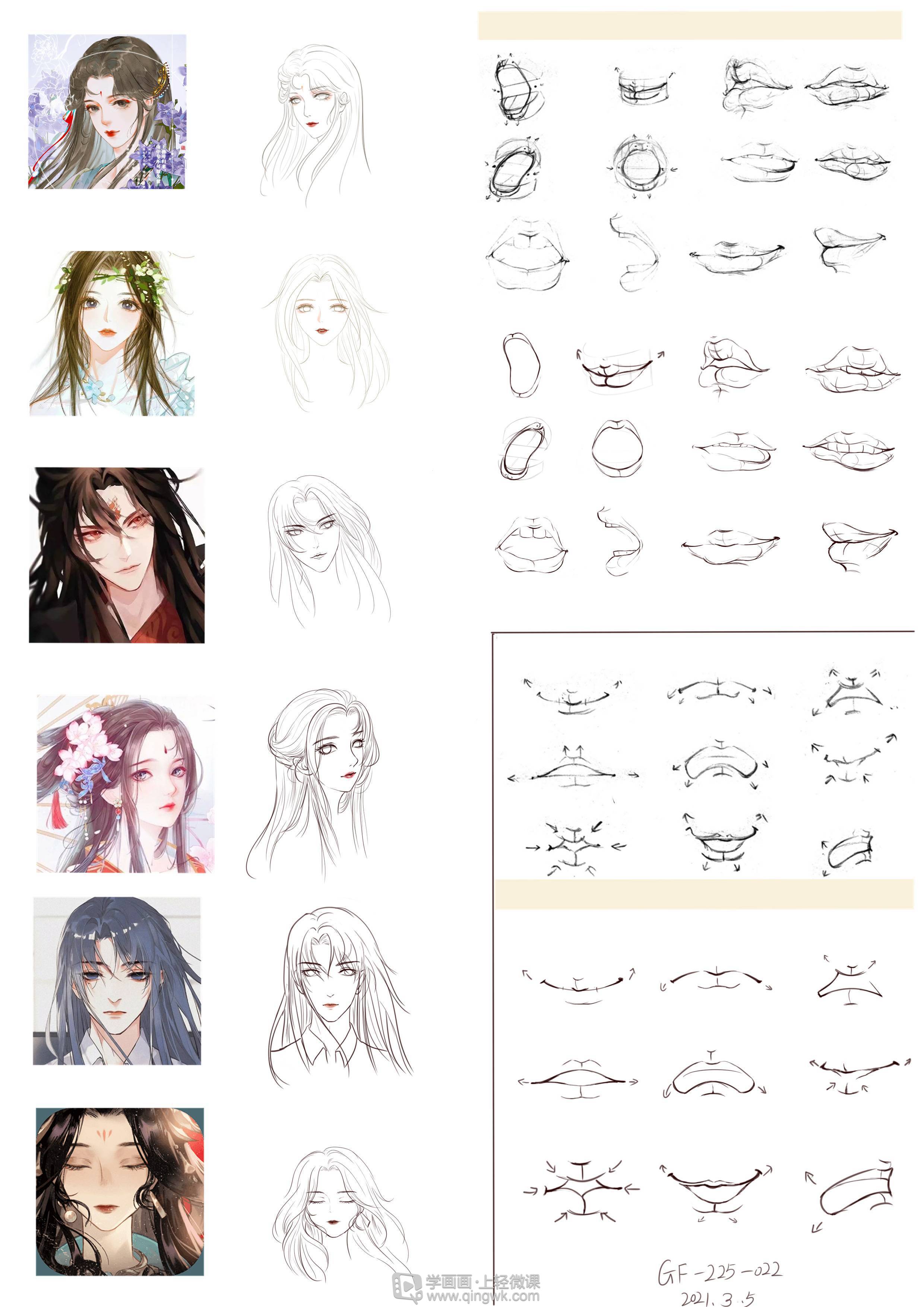 古风插画嘴巴的基本画法