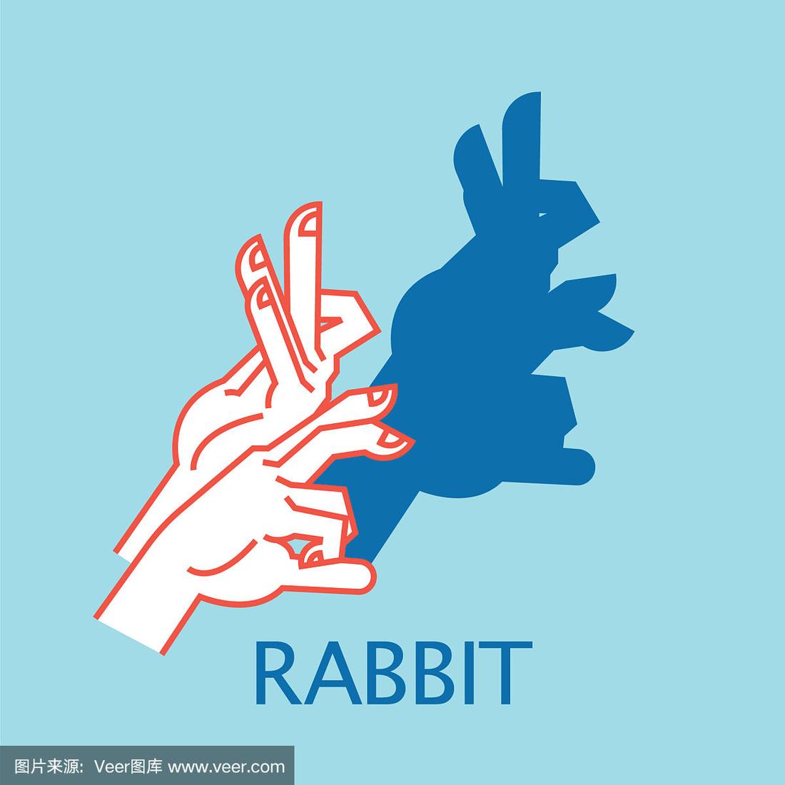 影子剧场的手势像兔子