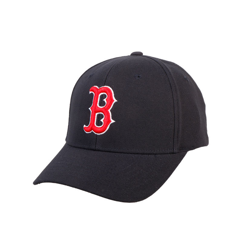 mlb美职棒藏蓝帽b标红袜队棒球帽 遮阳帽 男女款全封情侣帽子