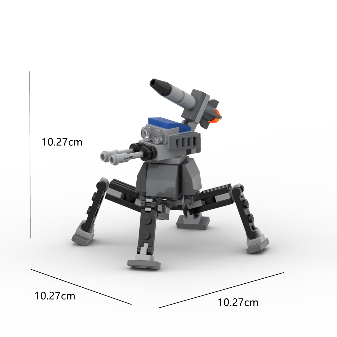 网米霆创意小颗粒兼容乐高积木moc拼装 高达军事四足机甲机器人儿童
