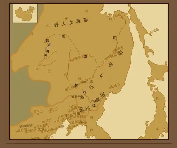 明代女真三部分布图