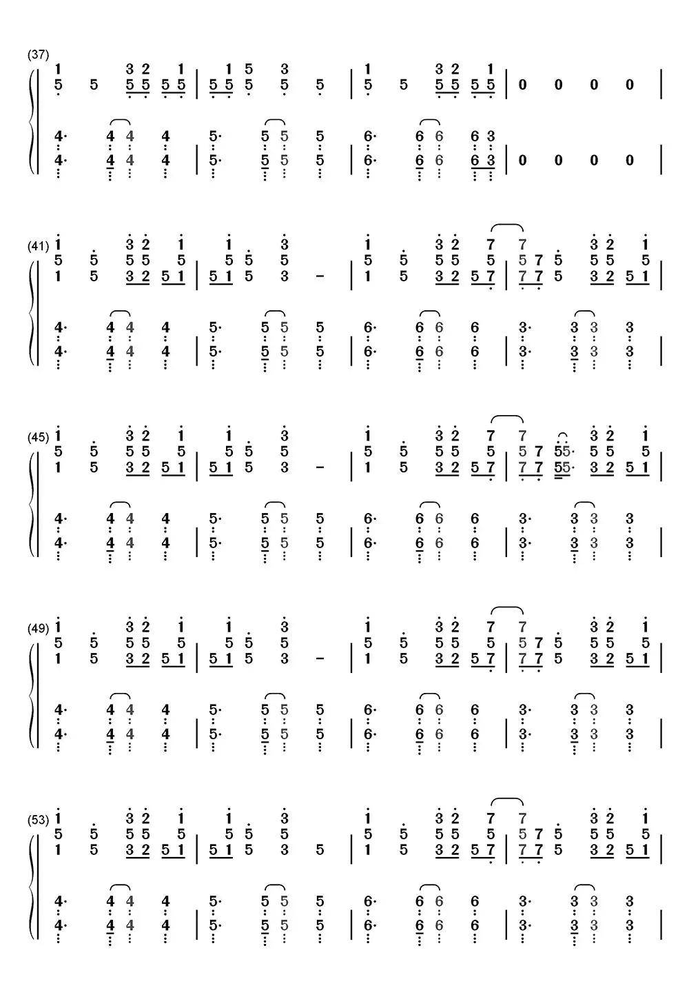 溯 reverse钢琴数字简谱-虫虫乐谱
