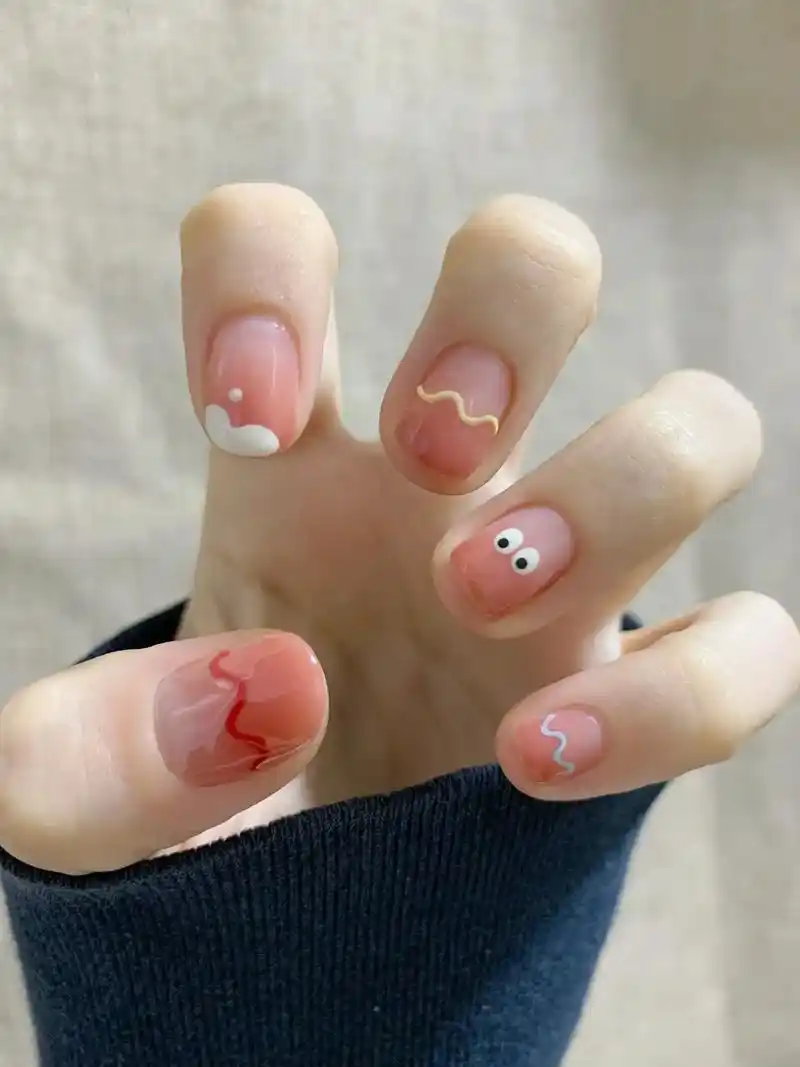 多巴胺ins夏日涂鸦可爱显白美甲.#图文伙伴计划 #美妆 # - 抖音