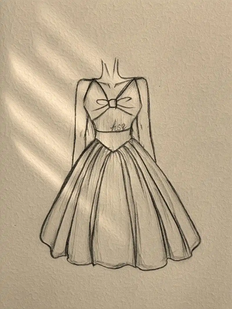 生活的本意是开心.#绘画过程#手绘临摹 #礼服绘画