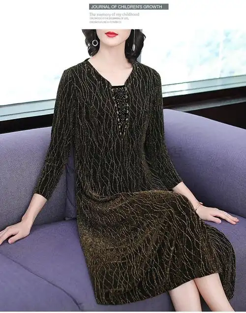 重磅高档品质超重磅真丝连衣裙秋冬阔太太大码贵夫人北欧风配大衣的长