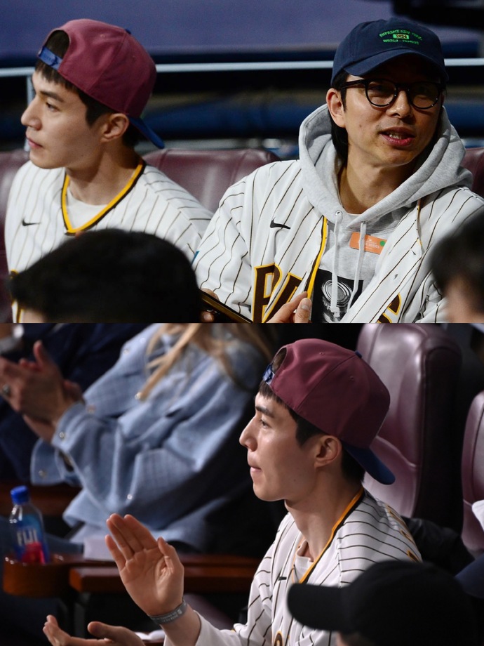 玄彬孙艺珍孔刘李栋旭一起看球赛