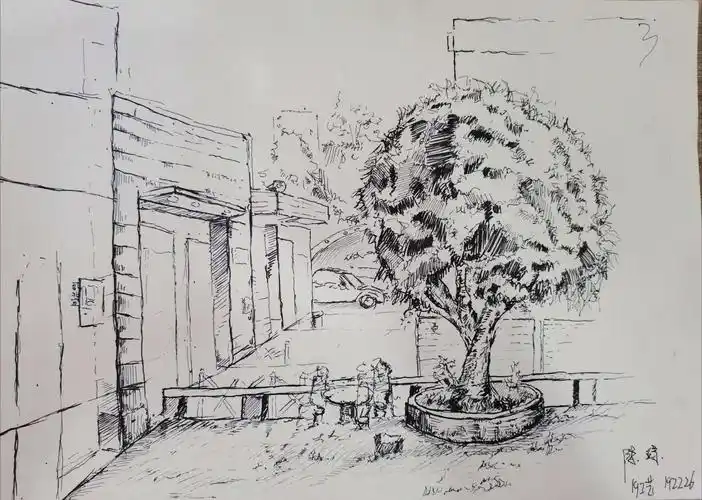 附.陈璟   2020校园艺术节专业竞赛《风景速写》校园写生  三等奖作品