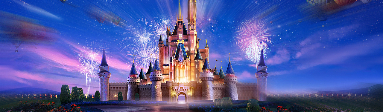 迪士尼城堡mattepainting数字绘景动画