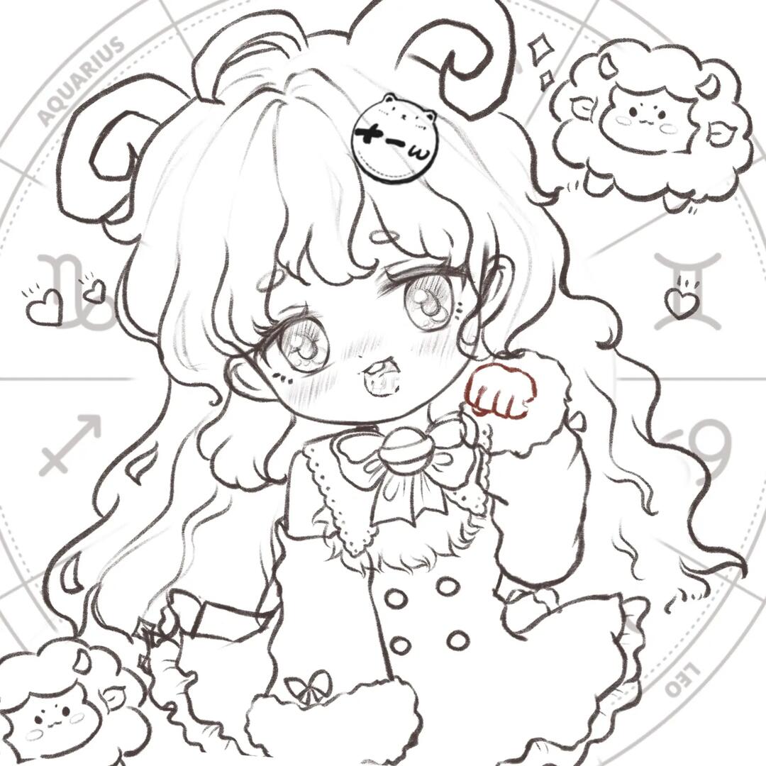 寻找小红书绘画大神  #佳儿绘画挑战营  #线稿  #白羊座  #头像