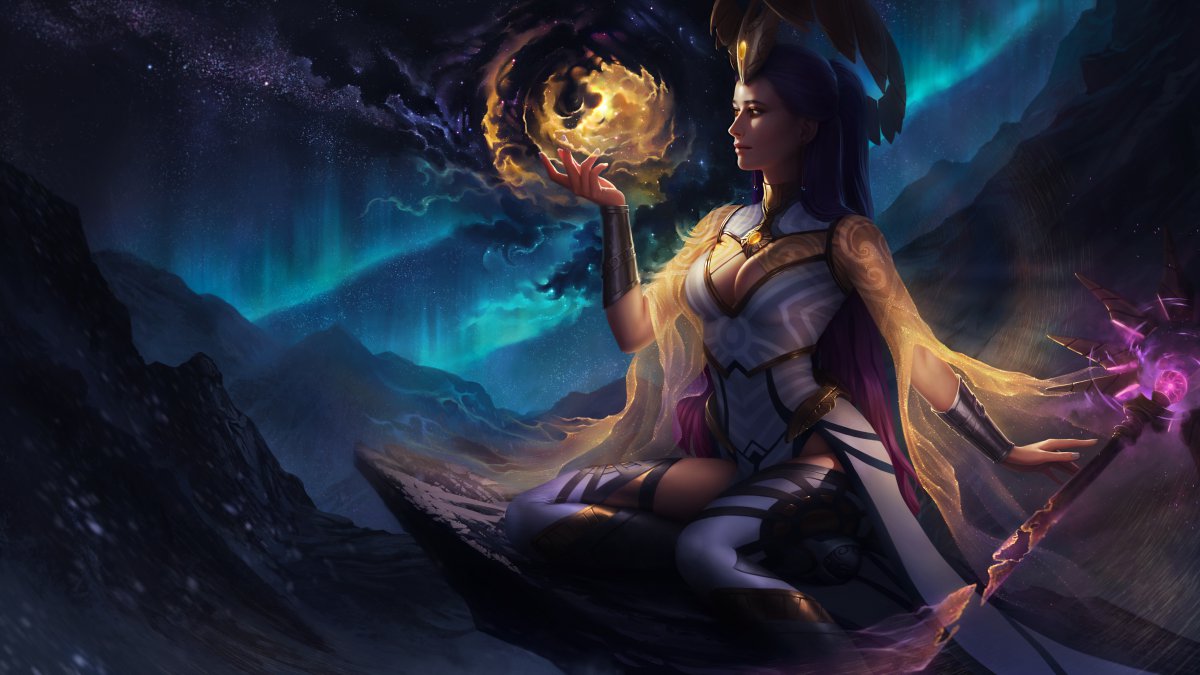 女神 魔法杖 星空 5k图片,4k高清游戏图片,娟娟壁纸