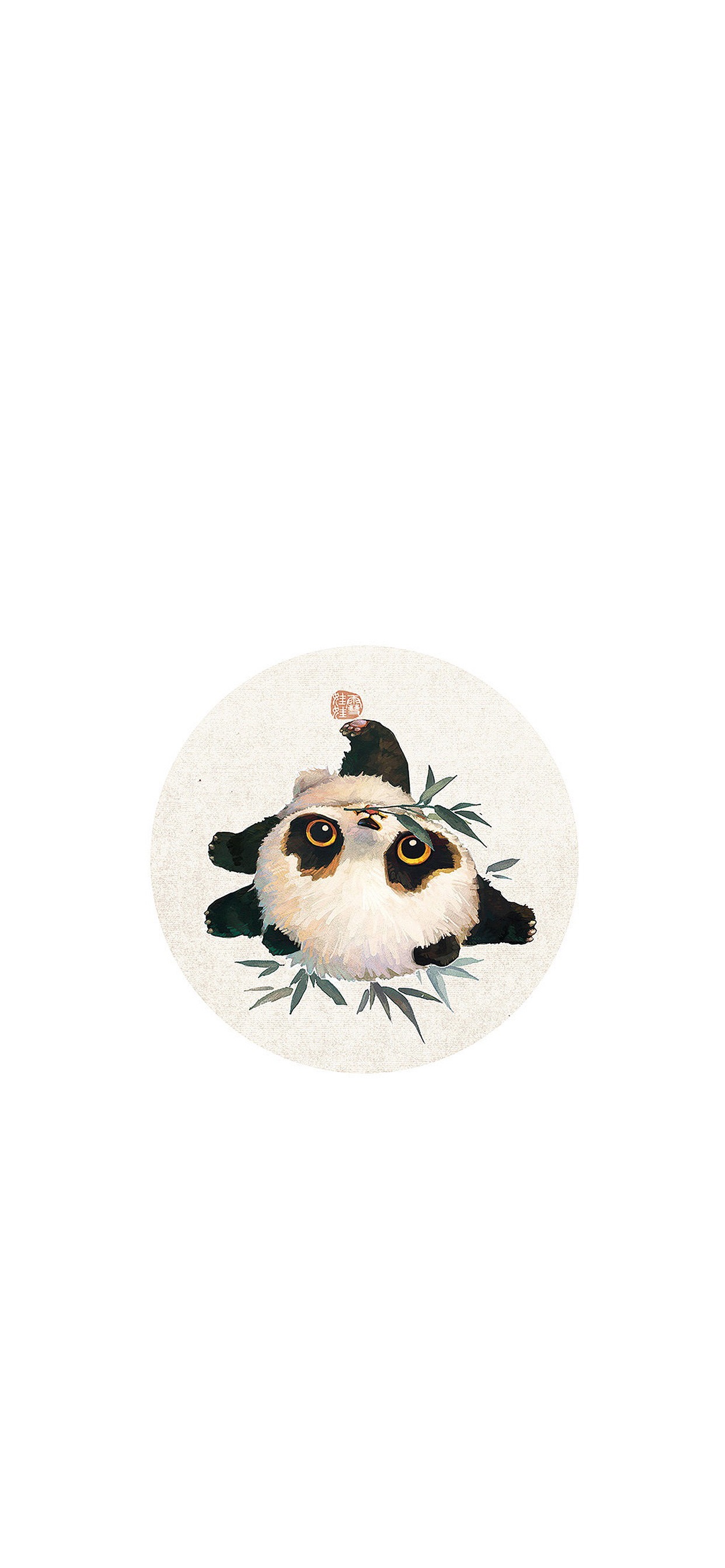 可爱国宝小熊猫手绘高清手机壁纸