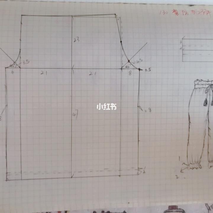 每月手作教程六月儿童花苞防蚊裤制版①