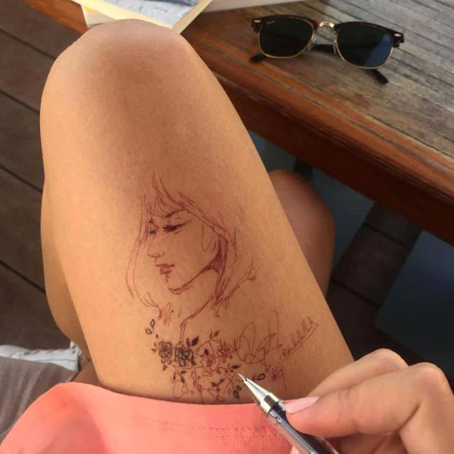 喜欢在大腿画画的女孩