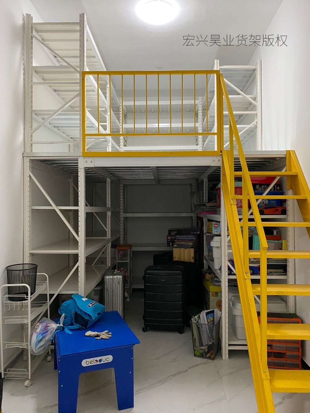 库房阁楼平台货架可拆卸组装二层阁楼平台架地下室钢结构平台货架