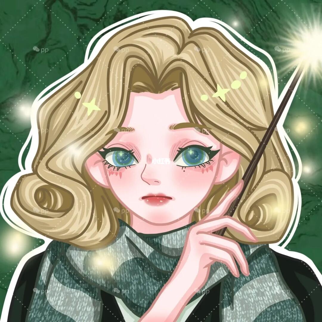 画个斯莱特林小姐姐97|客单日常_头像_哈利波特_手绘_斯莱特林_游戏