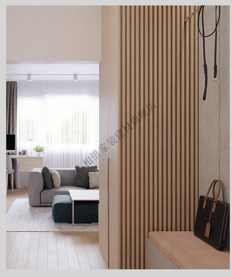 定制实木格栅电视背景墙细格栅板卧室客厅免漆护墙板网红长城板小格栅