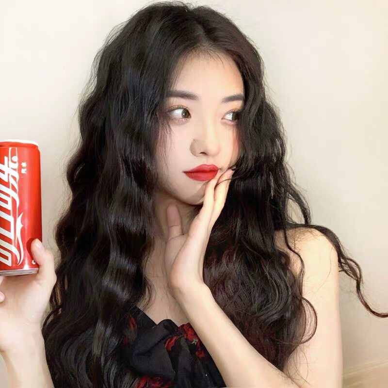 蓬松长卷_假发女长发自然全头长卷发圆脸蓬松中分刘海玉米烫气质时尚