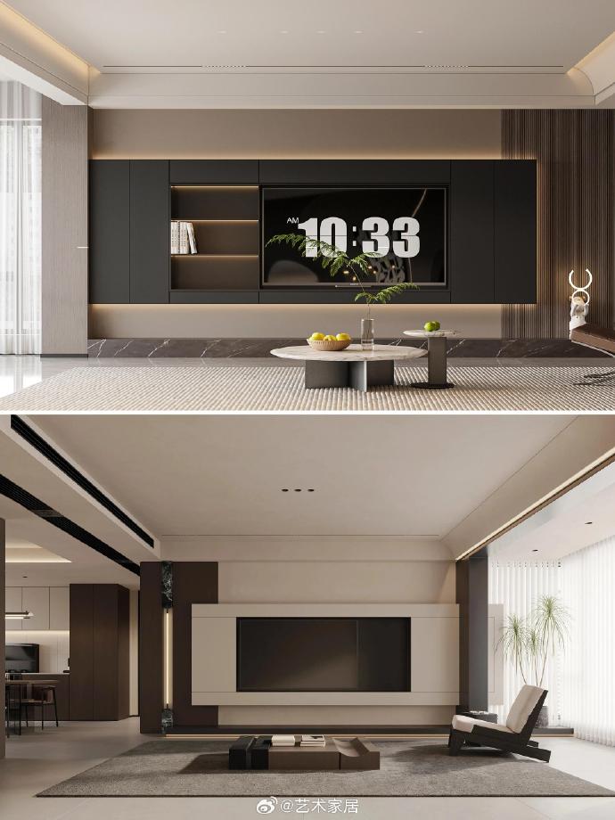 极简电视背景墙7815  客厅空间显大的秘诀#焕新生活季