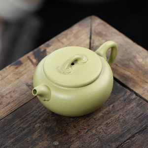 紫砂壶名家纯全手工泡茶壶宜兴原矿绿泥称心如意本绿单壶功夫茶具