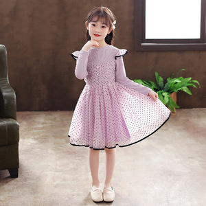 粉色儿童7岁表演服蕾丝服装8岁宝贝小学生裙子女夏天连衣裙小朋友