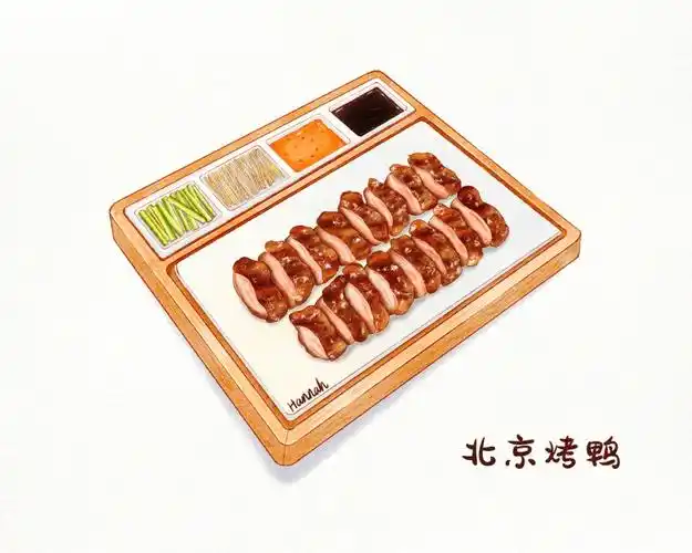 ipad水彩美食北京烤鸭附绘画过程