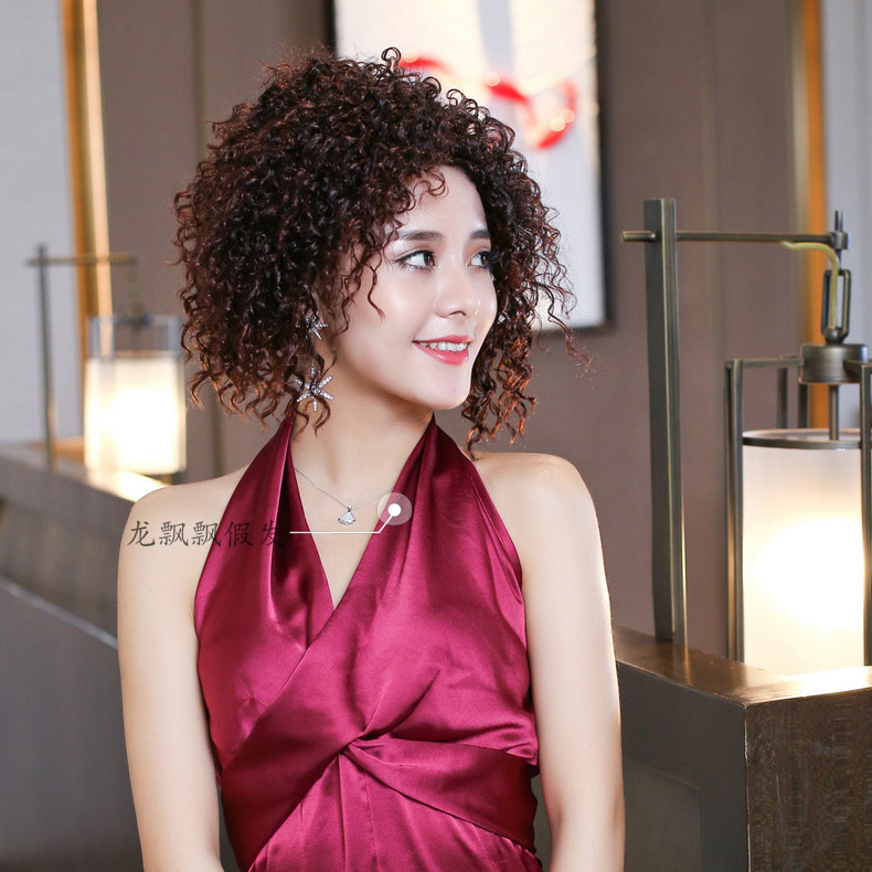 首发新电烫螺丝卷头顶补发块盖白发修脸蓬松假发女短卷发m031908