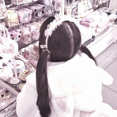 软锦软妹双马尾萝莉可爱背影头像粉色系女生头像