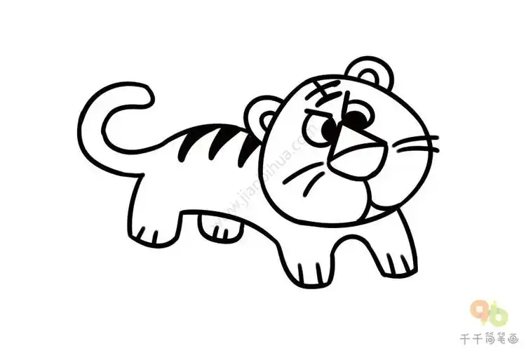 一分钟学画老虎简笔画