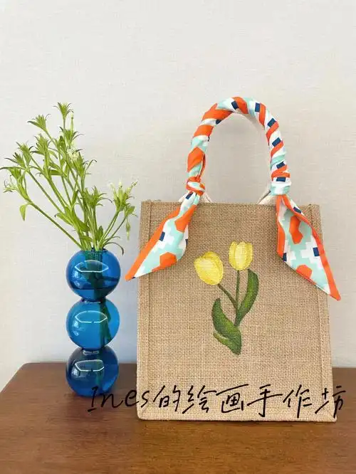 教师节礼物diy无印良品麻布袋手绘