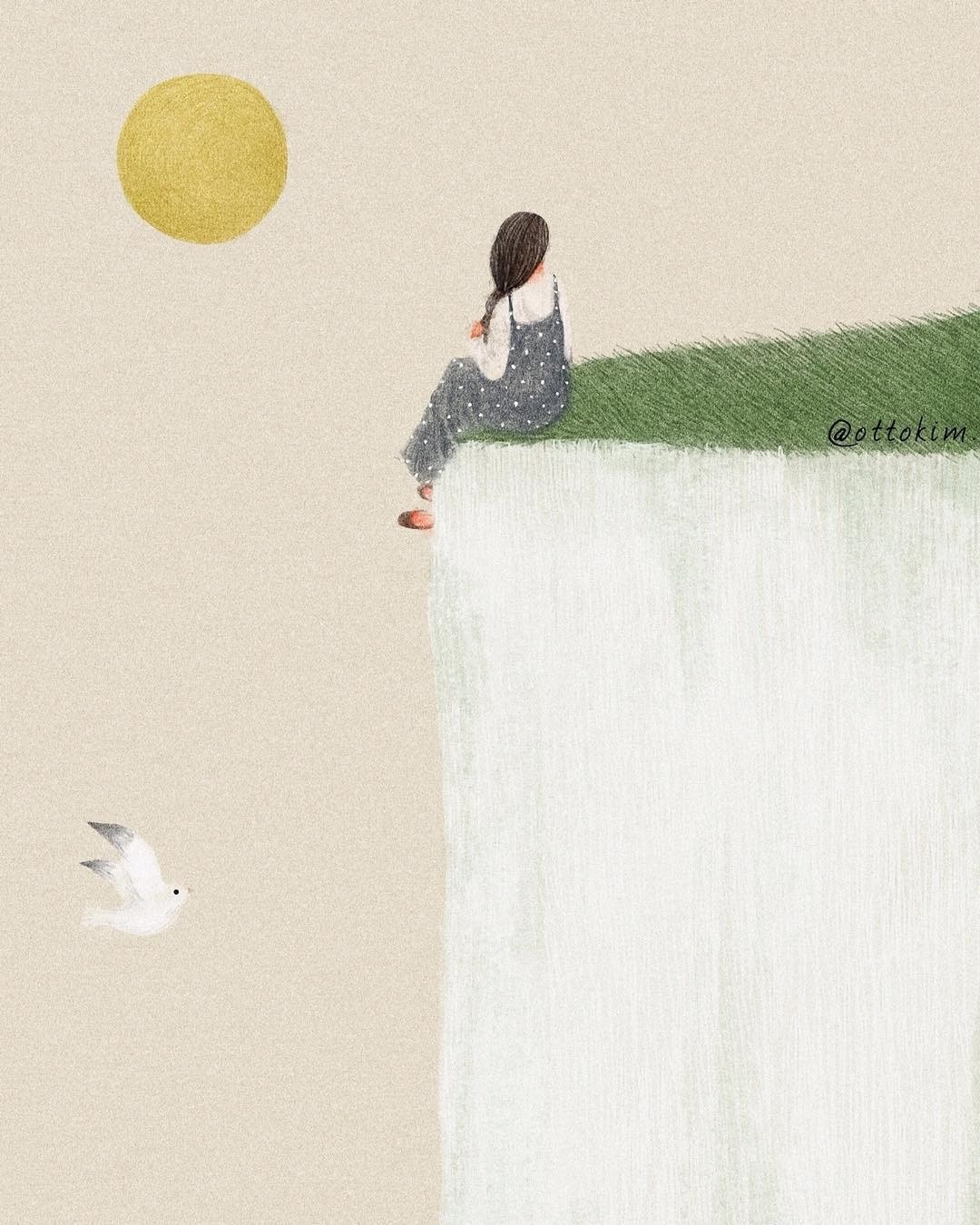 极简风格插画简单可以治愈心灵的繁复