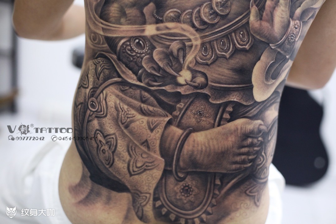大象神!_招财纹身写实纹身图案大全 - 纹身大咖