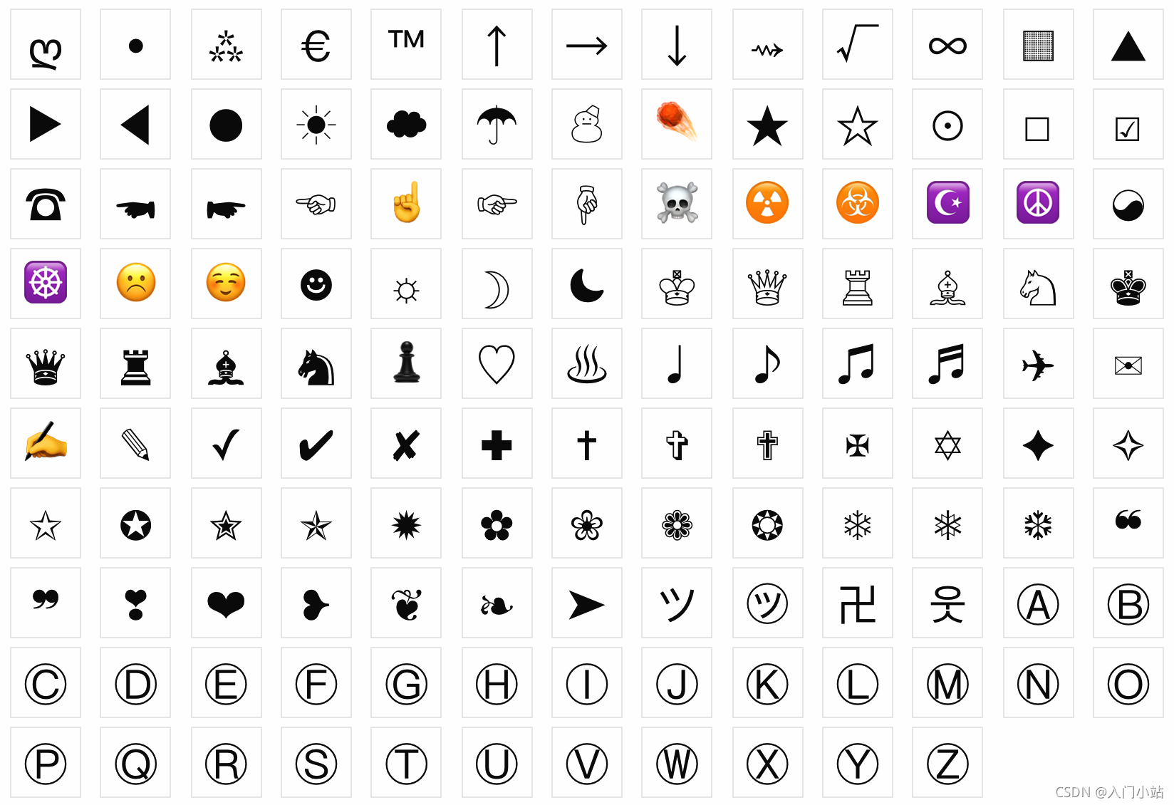 常用特殊符号大全