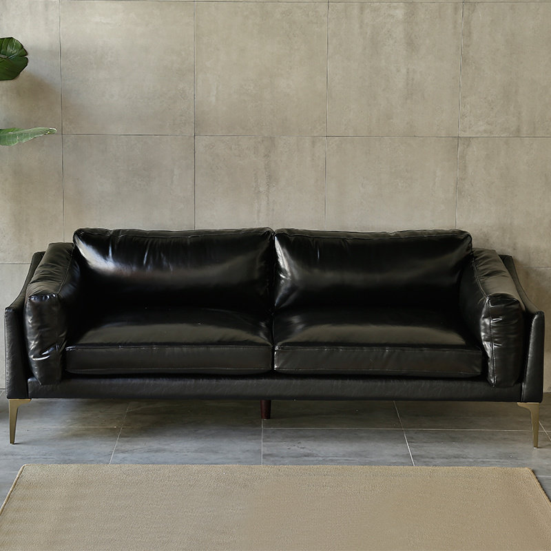 20新款北欧简约意大利/进口头层牛皮真皮三人沙发小户型客厅整装