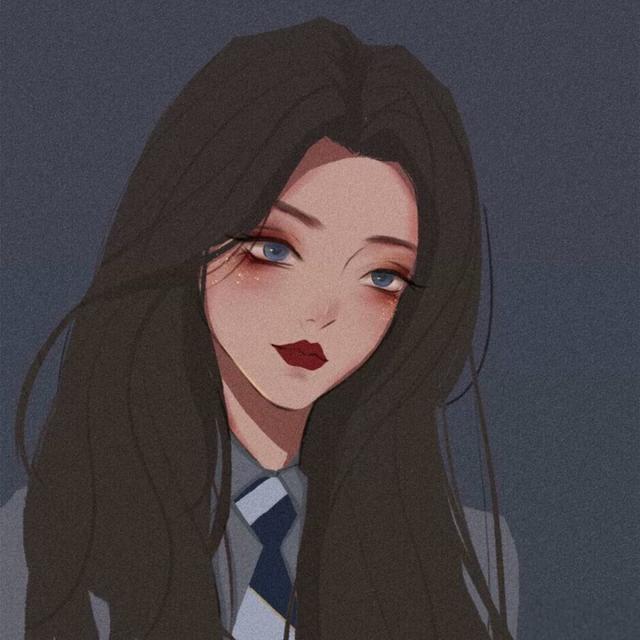手绘高冷霸气女生头像