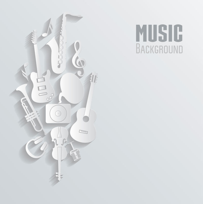 创意矢量彩色音乐元素的设计背景