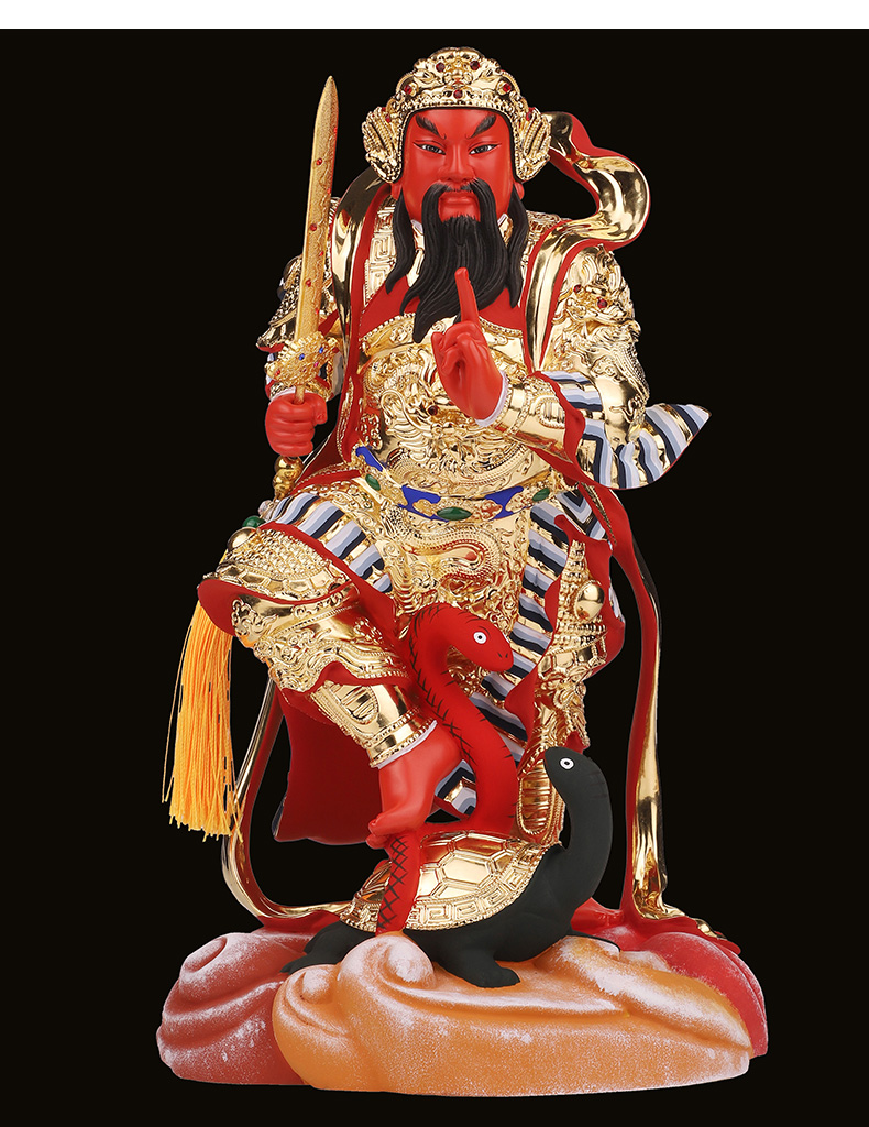 三漫陀樟木玄天上帝北极真君北帝武当山真武大帝神像道教祖师木雕 站