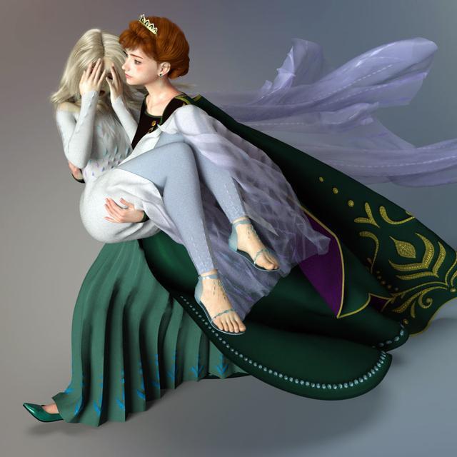 不同画风的《冰雪奇缘》,安娜公主男友力十足,艾莎女王变社会人