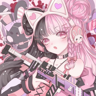 超萌可爱的闺蜜头像四人仙气超火动漫图片